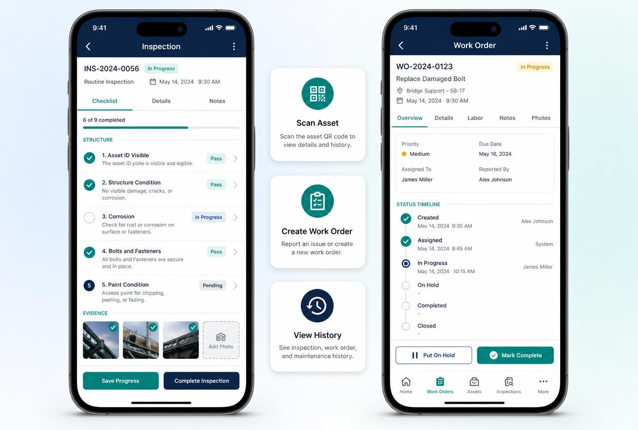 Mobile inspection & work order app