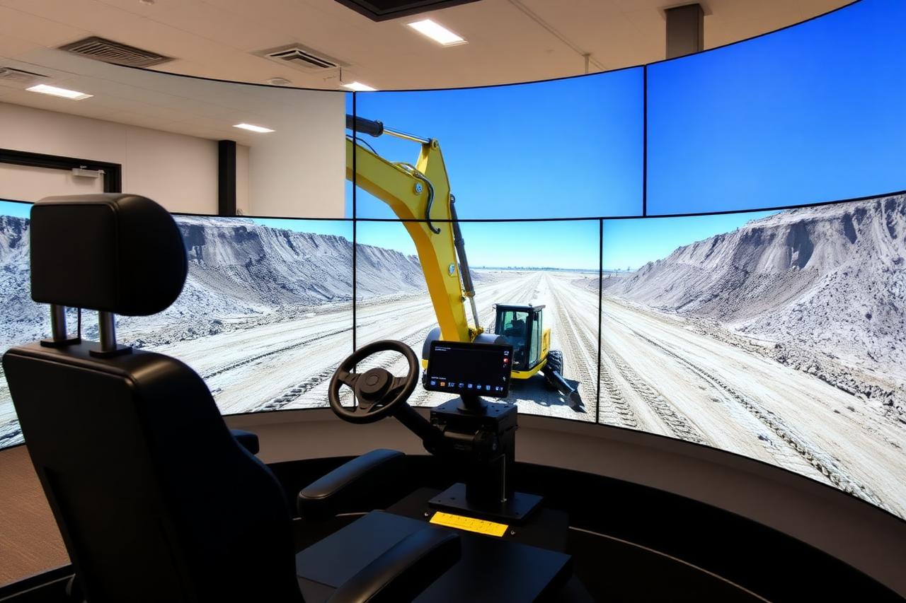 Semi-immersive heavy equipment simulator